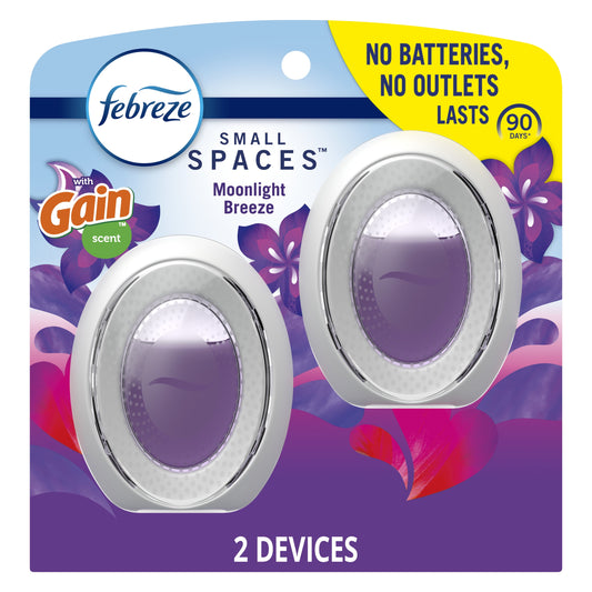 Febreze Small Spaces Air Freshener, Odor-Fighting, Gain Moonlight Breeze, 2 Count