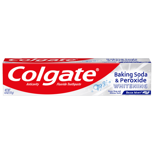 Colgate Baking Soda and Peroxide, Brisk Mint, Whitening Toothpaste - 4oz